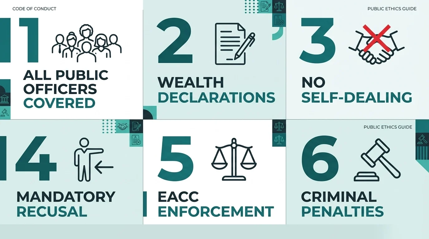 Six pillars of the Conflict of Interest Act, 2025.
